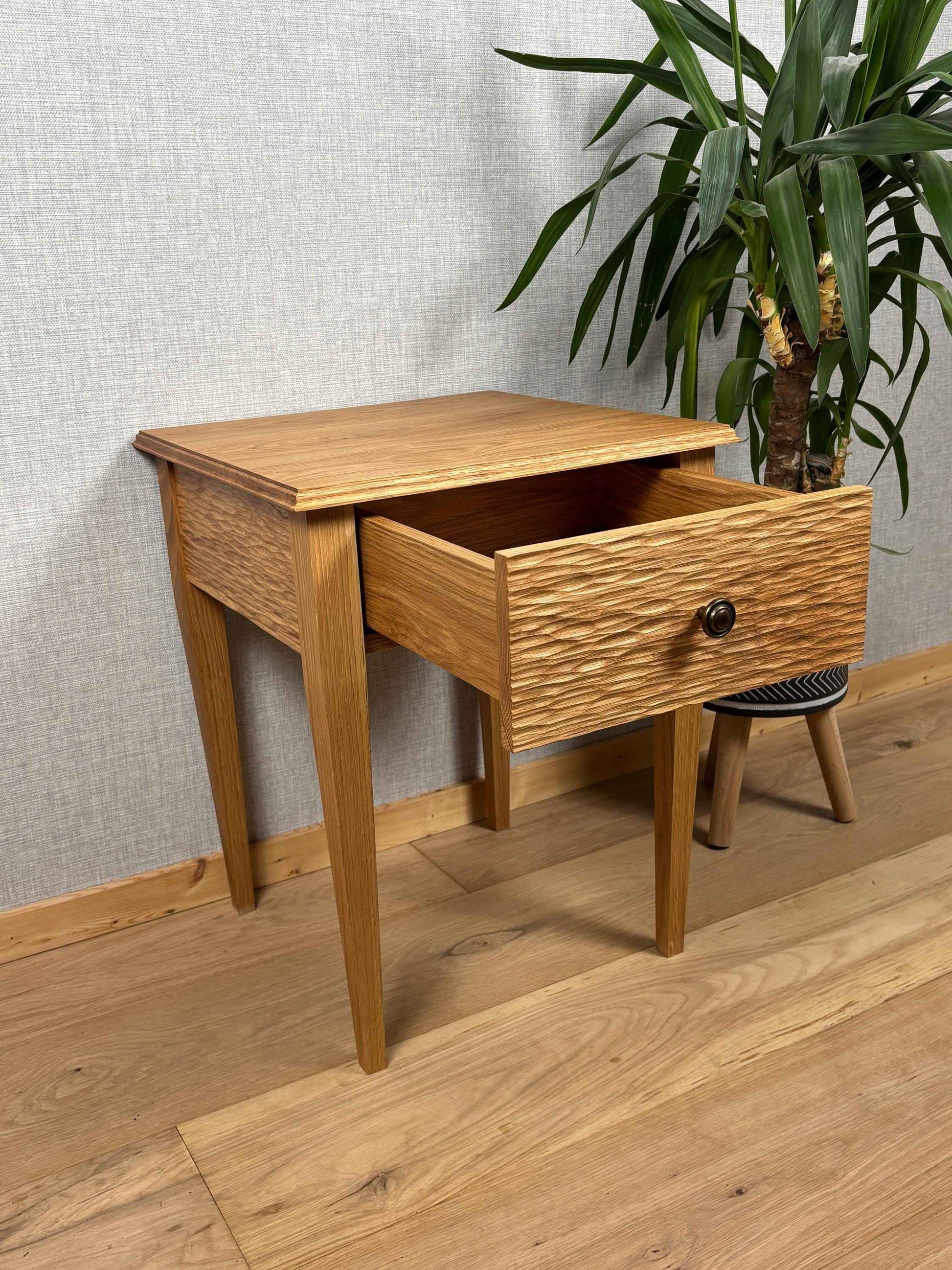 Textured Oak Table with Draw