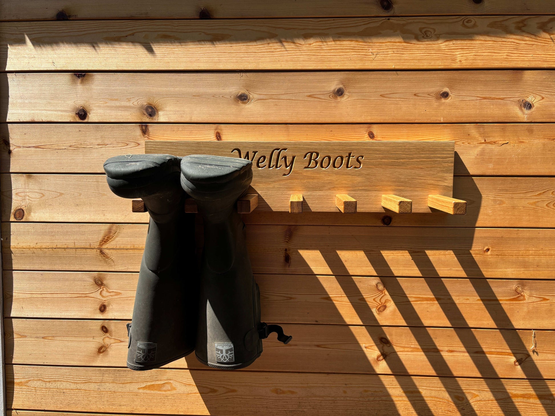 Oak Welly Rack