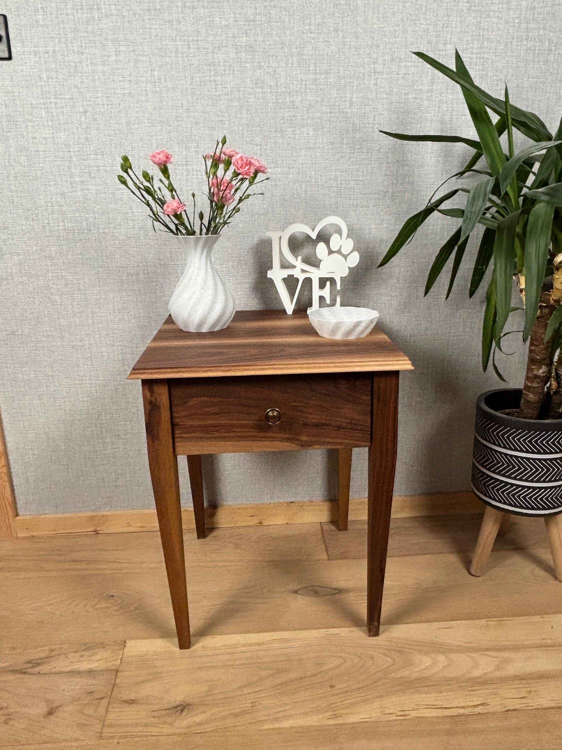 Walnut Table with Draw
