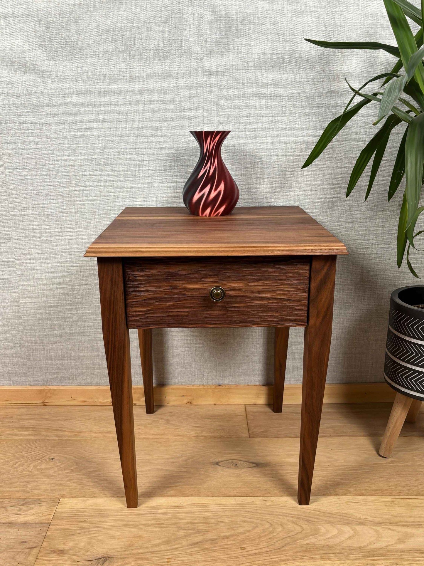 Walnut table with Draw