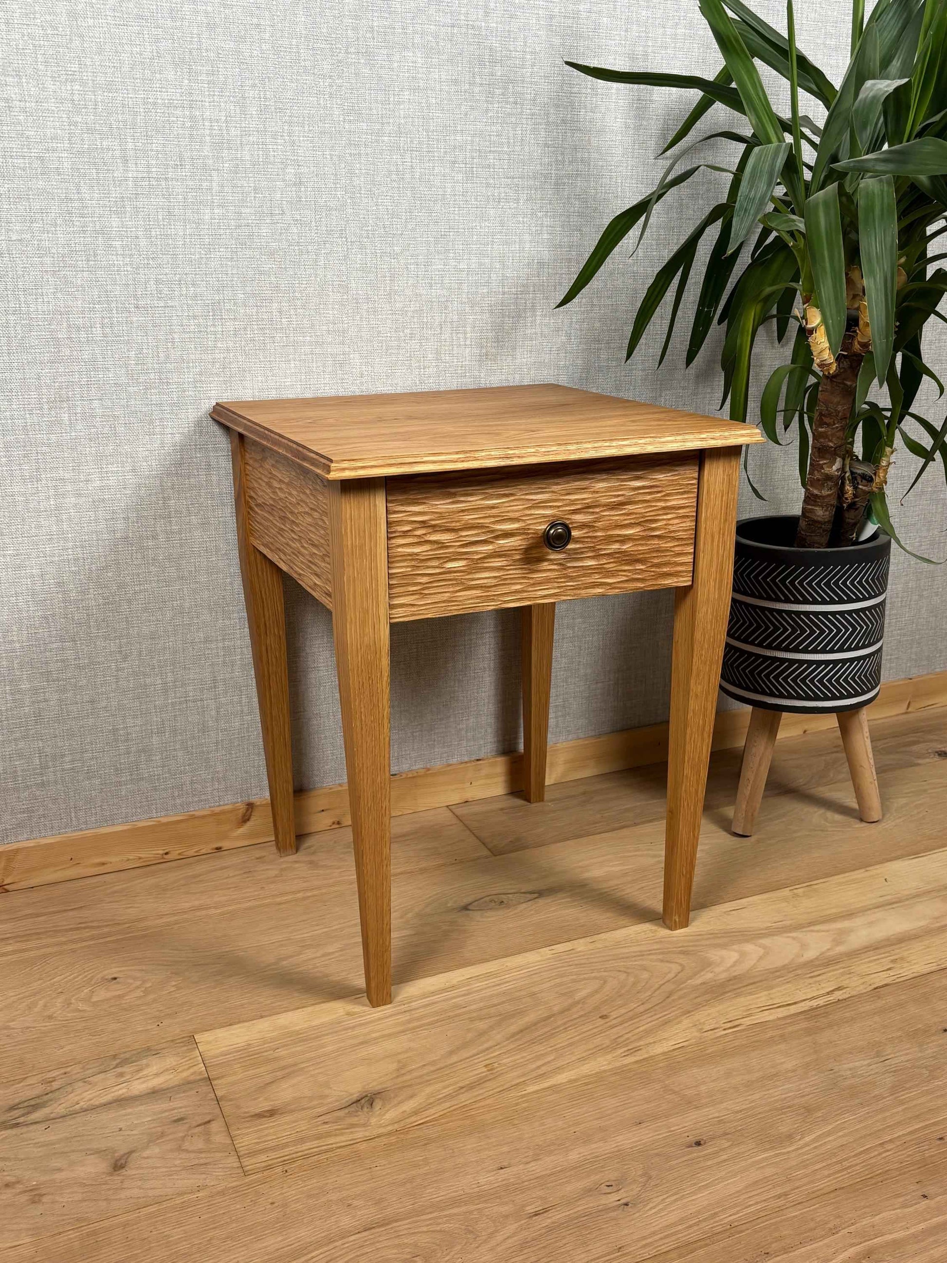 Textured Oak Table with Draw