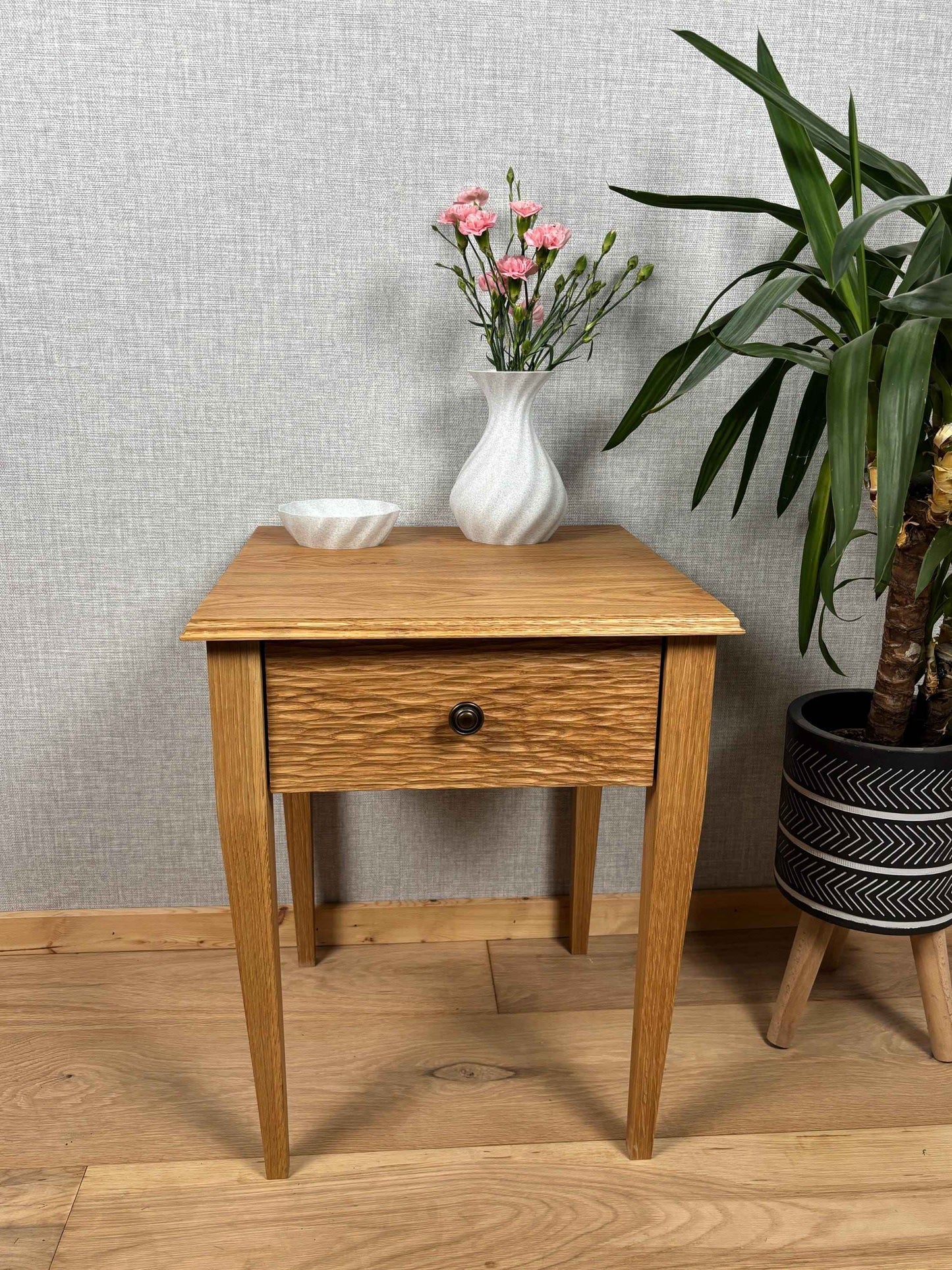 Textured Oak Table with Draw