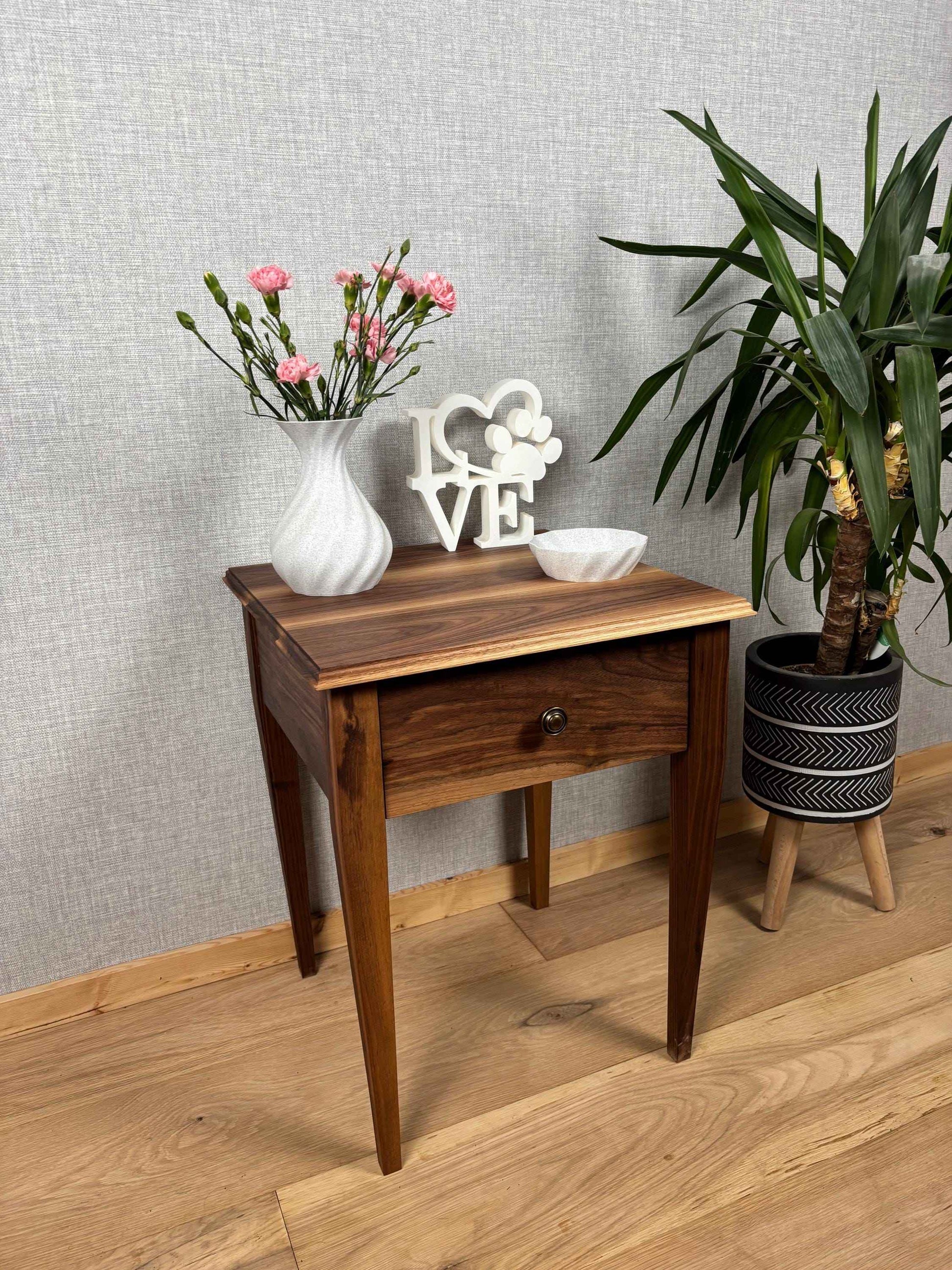 Walnut Table with Draw