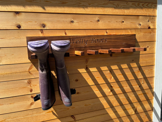 Walnut Welly Rack