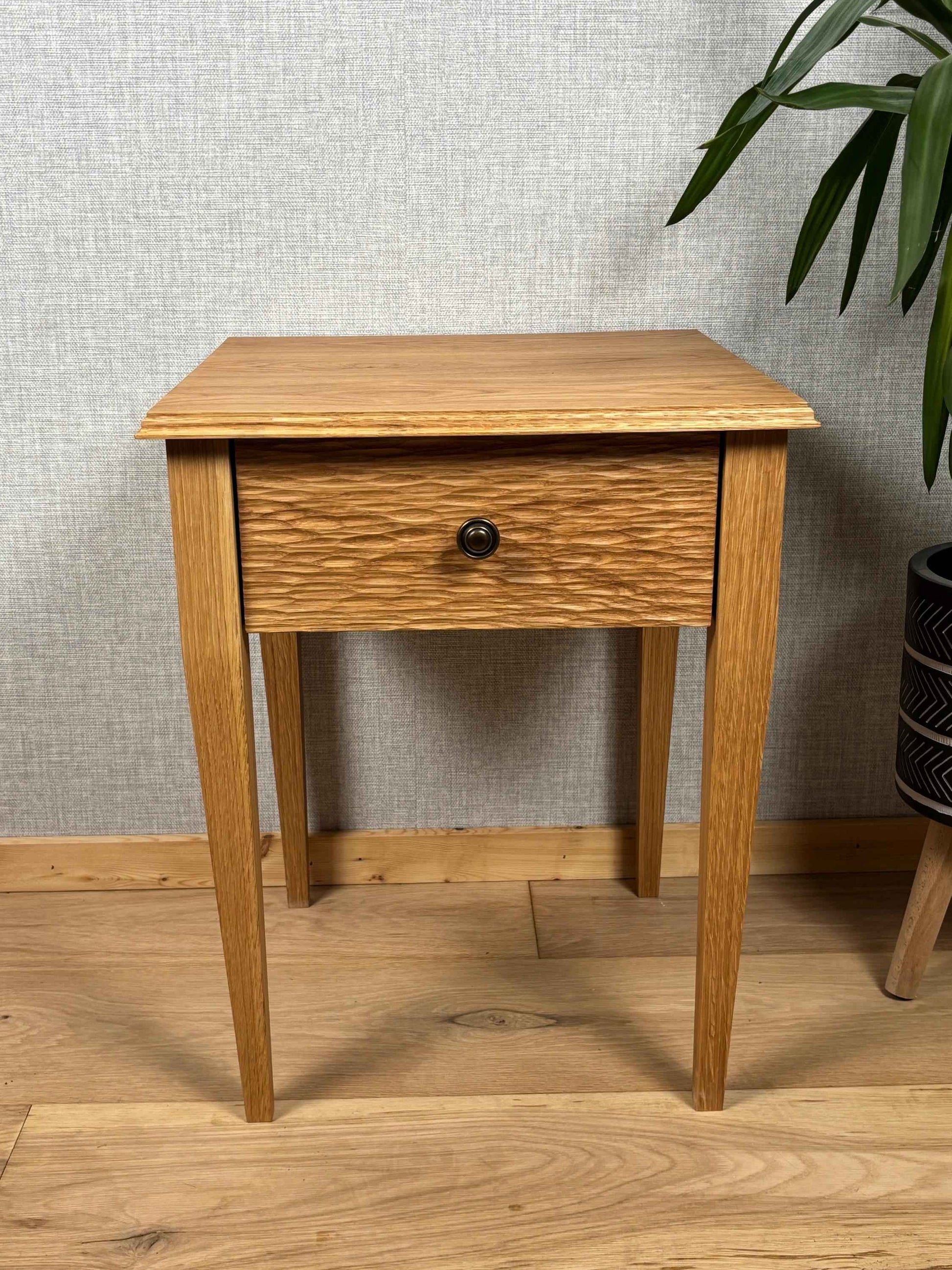 Textured Oak Table with Draw