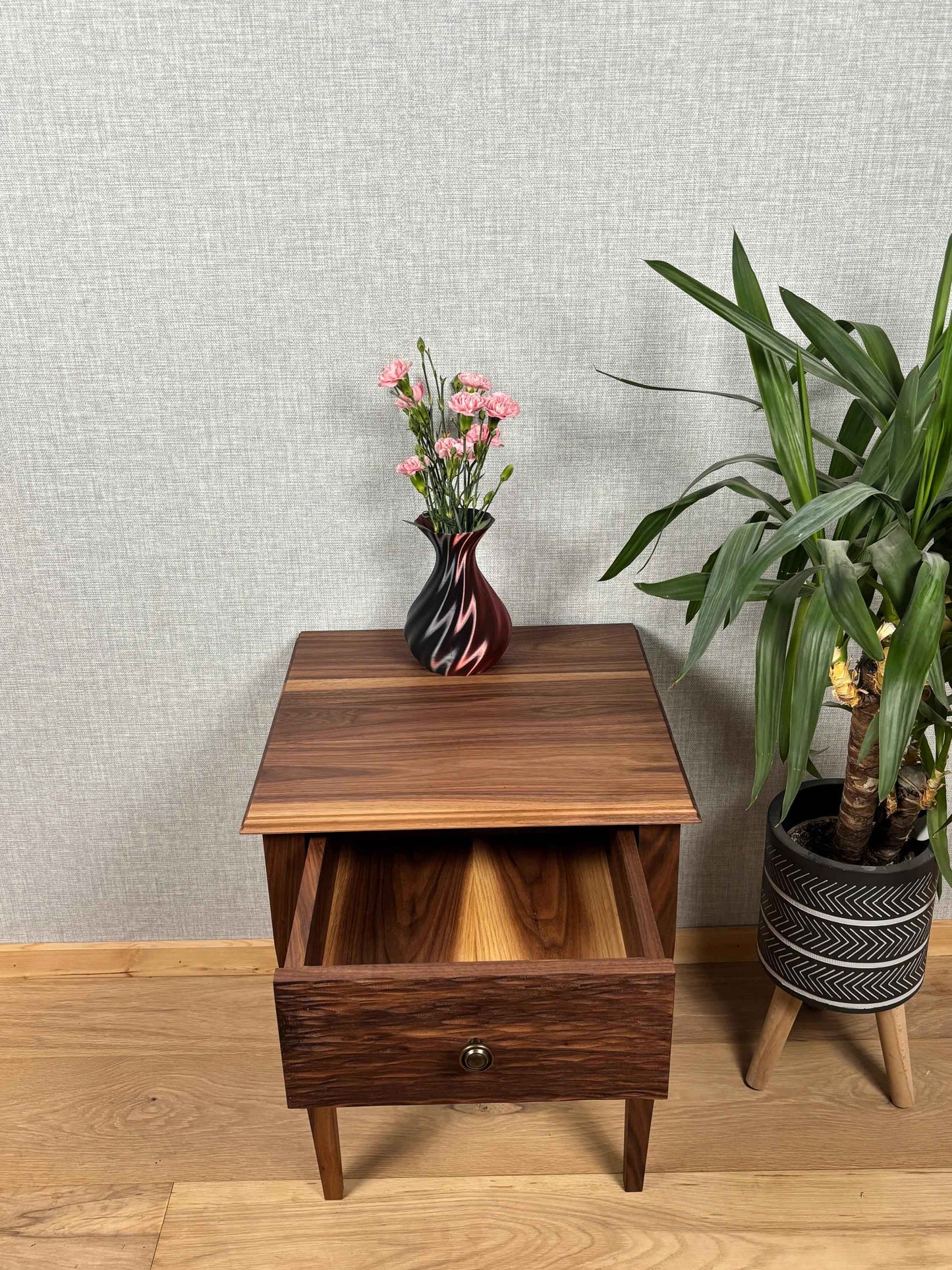 Walnut table with Draw