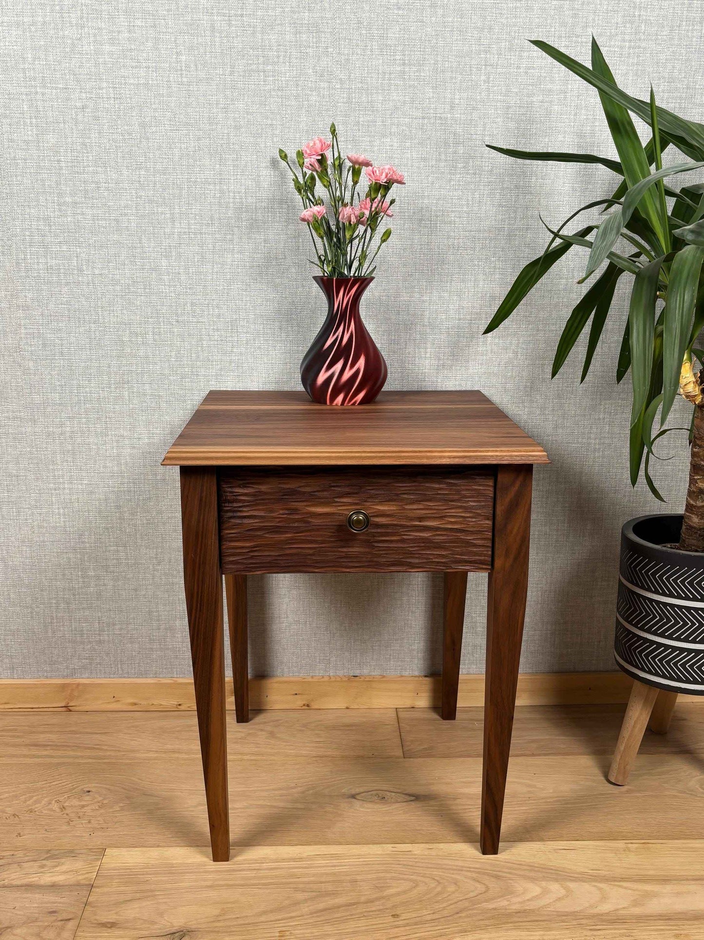 Walnut table with Draw