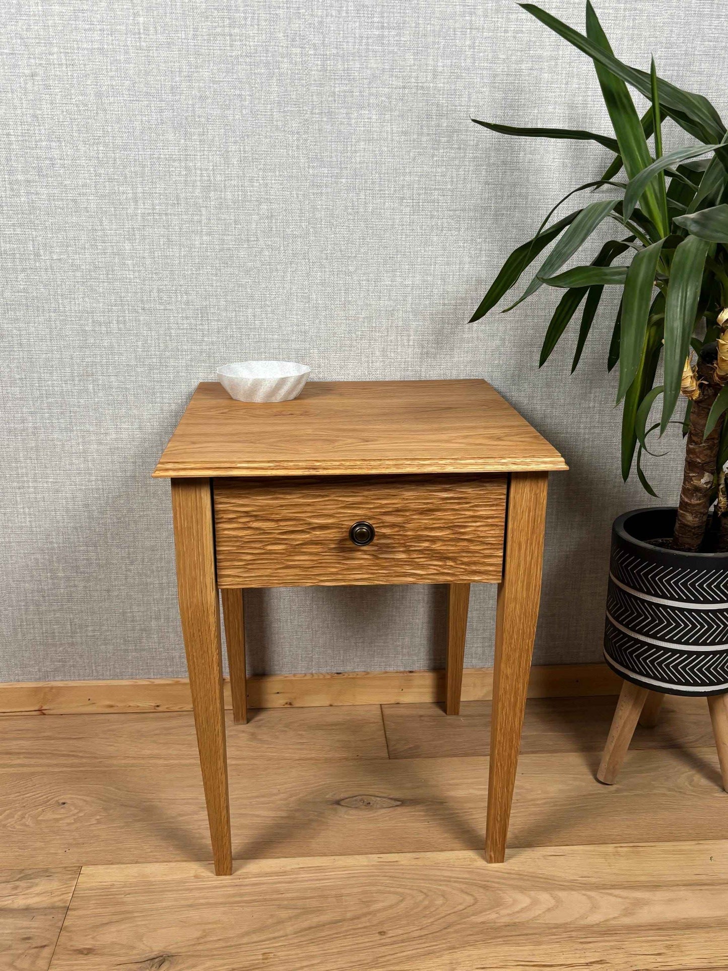 Textured Oak Table with Draw