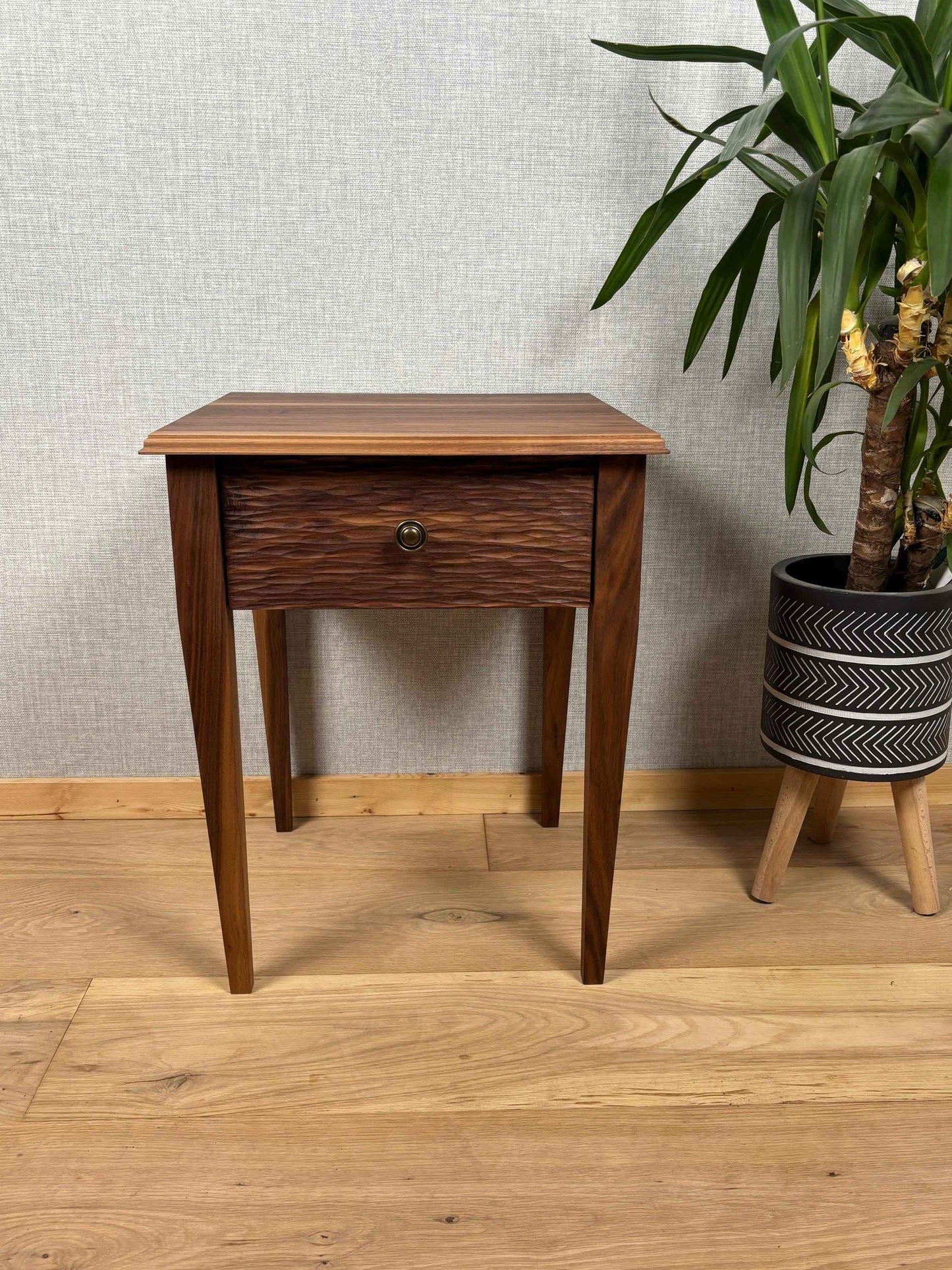 Walnut table with Draw