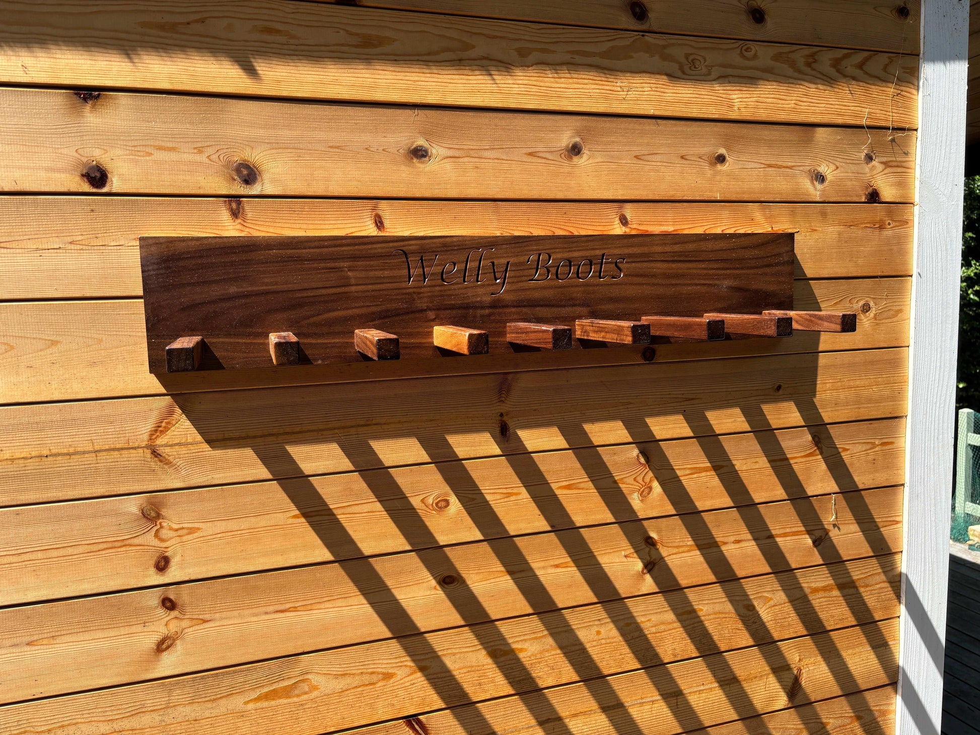 Walnut Welly Rack