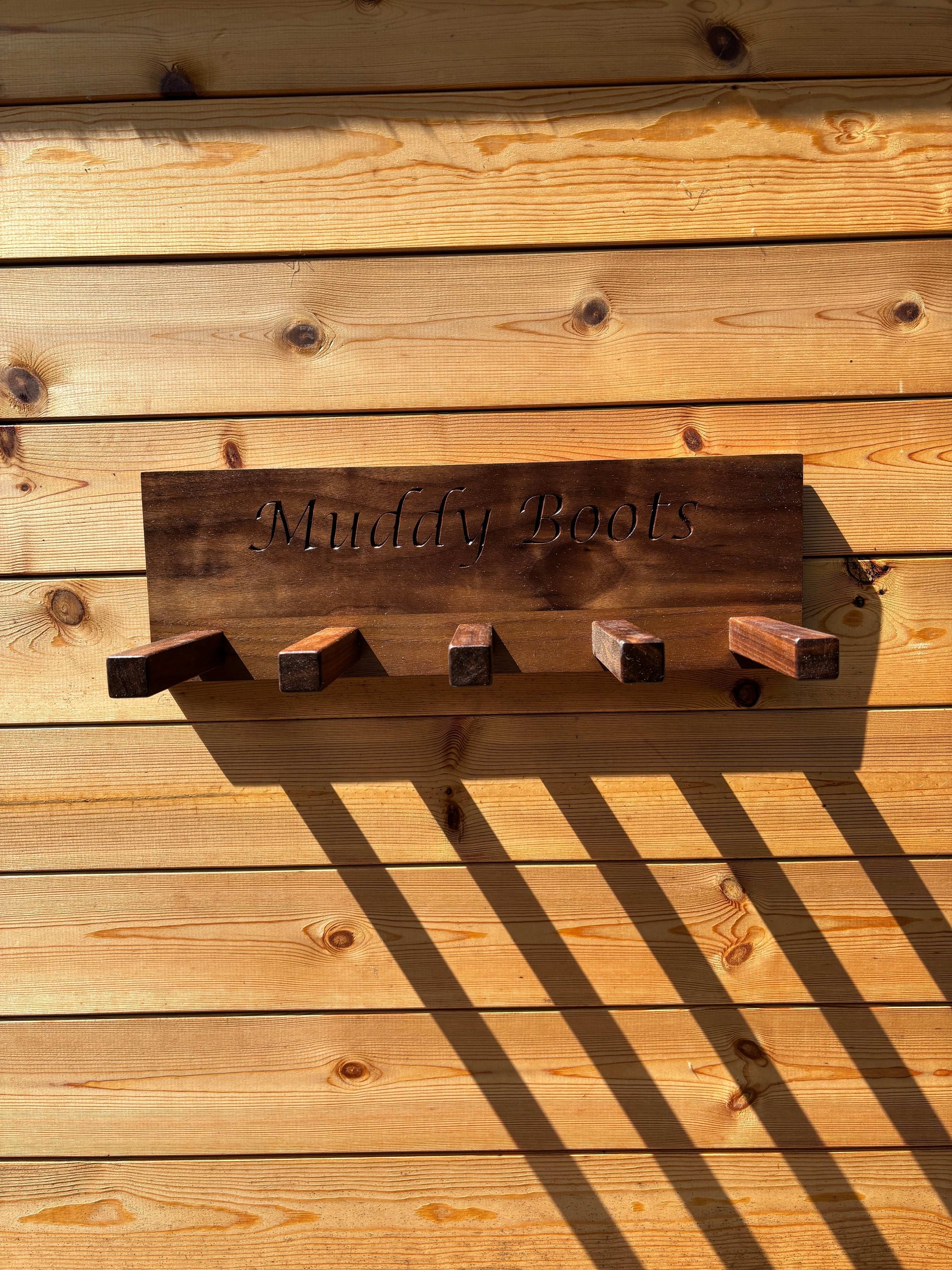Walnut Welly Rack
