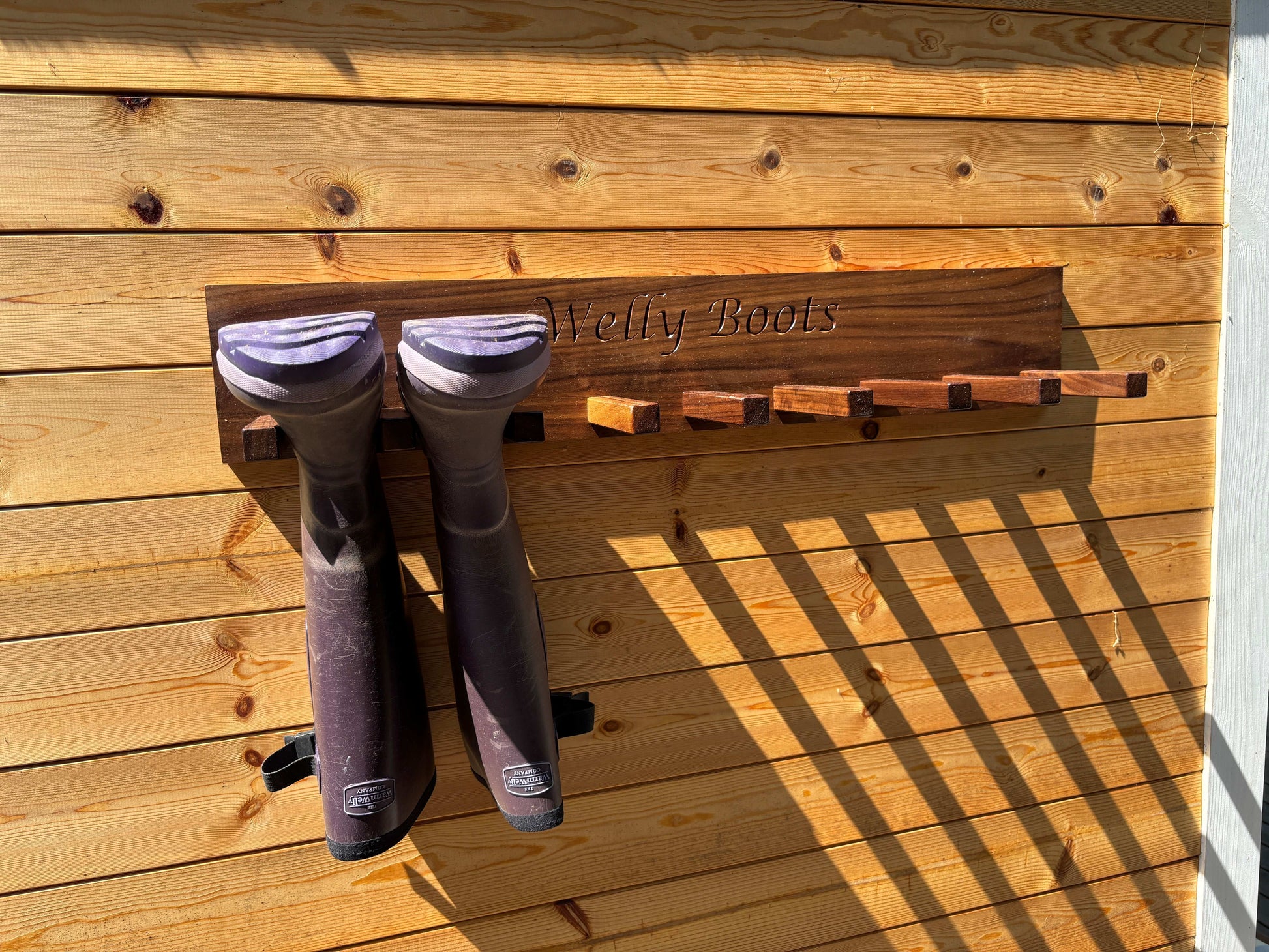 Walnut Welly Rack